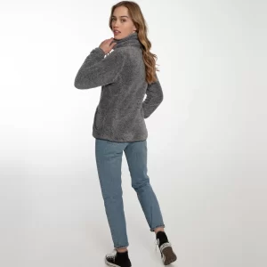 Protest Full Zip Top “ RIRI In Dark Grey Melee 21