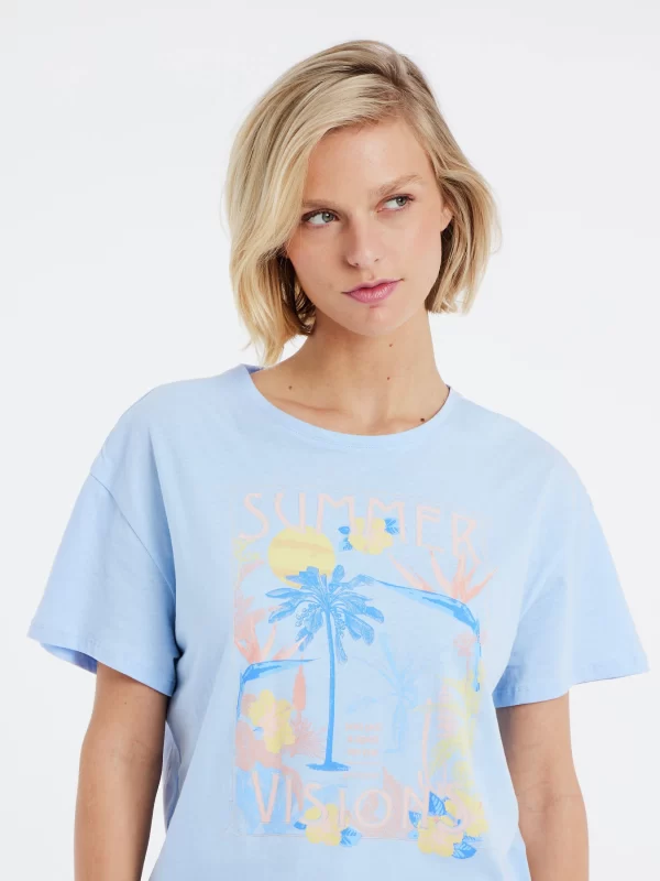 Protest T-shirt “ PRTESSE In Chambray Blue 7